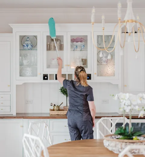 Cleaner Dusting Cabinets 
